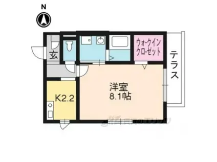 ORANGEPAL(1K/1階)の間取り写真