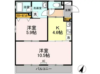 JANOOK(2K/1階)の間取り写真