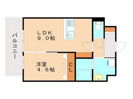 SQUARE井尻サウス(1LDK/5階)の間取り写真