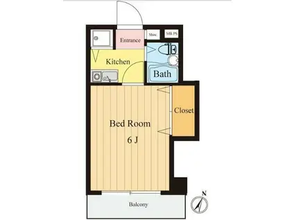 フローリッシュ東白楽(1K/5階)の間取り写真