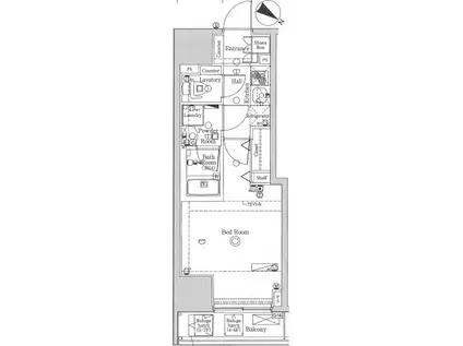 ブレシア日本橋蛎殻町(1K/3階)の間取り写真