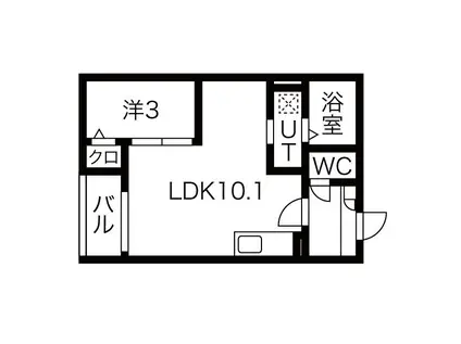 JACK SHINKAII(1LDK/1階)の間取り写真