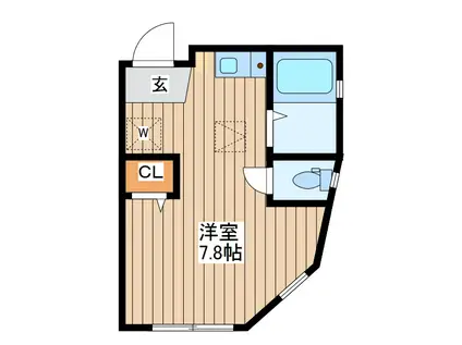 ジーエーヒルズ三ツ沢下町(ワンルーム/1階)の間取り写真