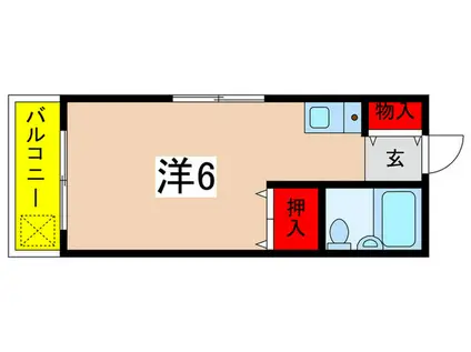 三浩ハイム(ワンルーム/2階)の間取り写真