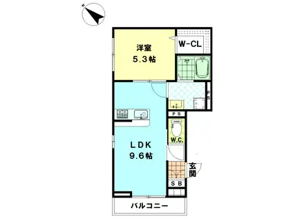 ワコウヒルズ(1LDK/1階)の間取り写真
