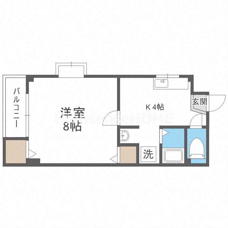 シャルムKII(1K/1階)の間取り写真