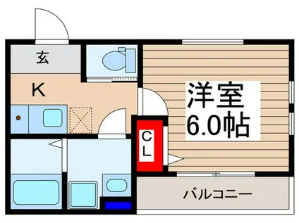 ラウレア川越(1K/2階)の間取り写真