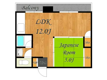 アリタビル(1LDK/8階)の間取り写真