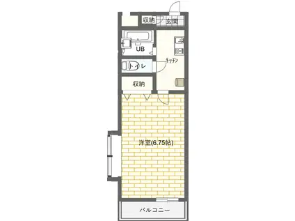 エステートIKEDAII(1K/3階)の間取り写真