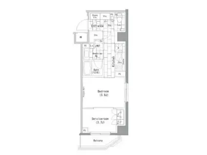 ザ・パークハビオ横浜山手(1SK/6階)の間取り写真