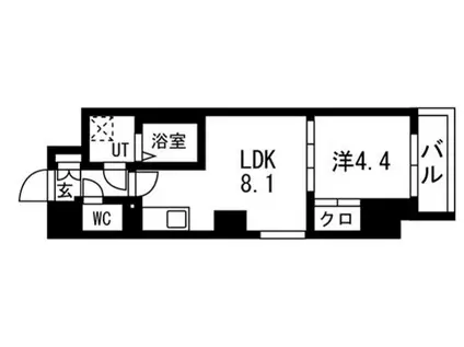 トラディス秋葉原(1LDK/4階)の間取り写真