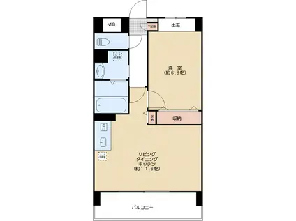 プライムアーバン千駄木204(1LDK/2階)の間取り写真