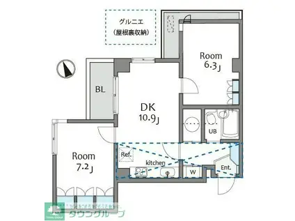 リエス綱島(2DK/4階)の間取り写真