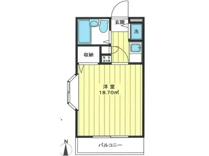 アメニティ・93(1K/6階)の間取り写真