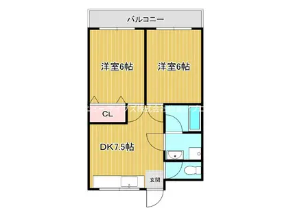 プチメゾンとうだ(2LDK/2階)の間取り写真