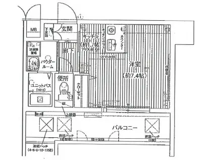 プレサンス鶴舞駅前ブリリアント(1K/8階)の間取り写真