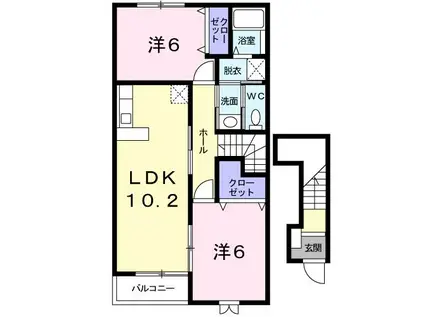 グランプレジールB(2LDK/2階)の間取り写真