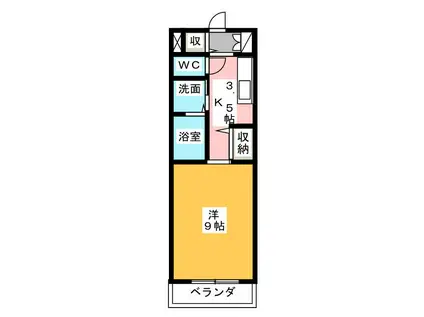 ベルメゾン(1K/3階)の間取り写真