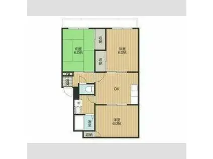 セルアーモスナダⅠ(3DK/2階)の間取り写真