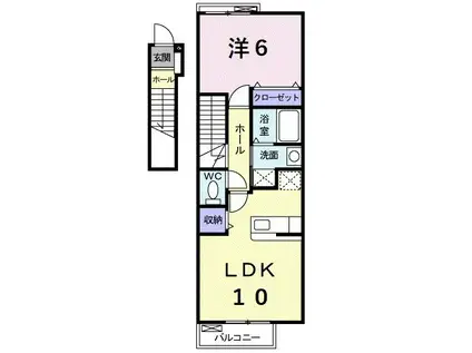 インペリアル ボヌール(1LDK/2階)の間取り写真