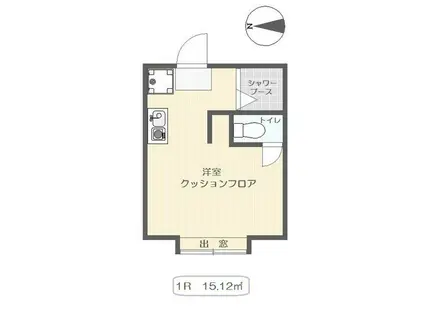 カサブランカ西葛西(ワンルーム/1階)の間取り写真