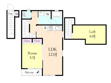 サン・ルピナール(1LDK/2階)の間取り写真