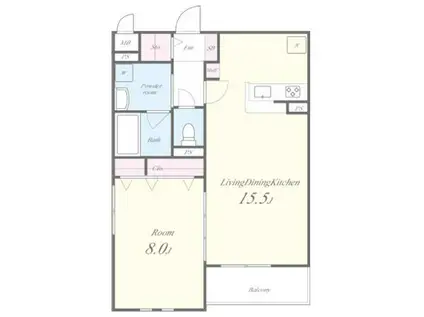 サクラシャイン(1LDK/3階)の間取り写真