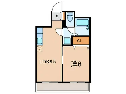 リバーサイドマンション(1LDK/2階)の間取り写真