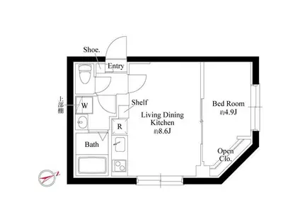 CASA PIAZZA 西日暮里(1LDK/4階)の間取り写真