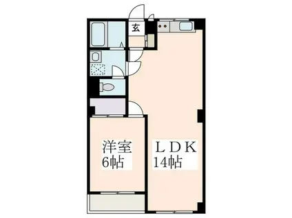 吉浜マンション(1LDK/2階)の間取り写真