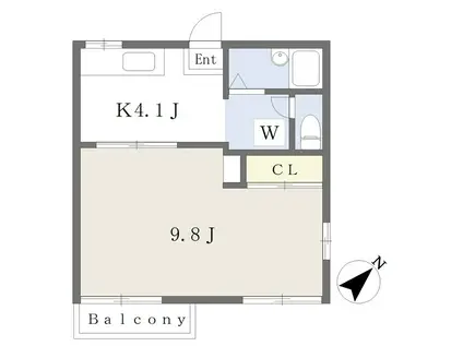 ラプラス・アドバンテージ(1K/2階)の間取り写真