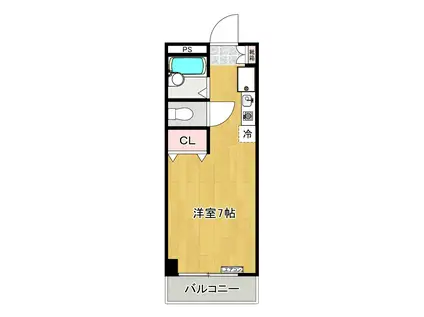 コンフォートフラッツ(ワンルーム/3階)の間取り写真