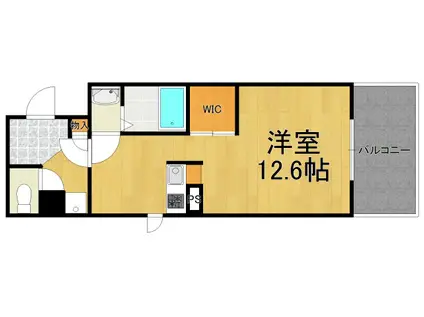 ルミネ甲東園(ワンルーム/2階)の間取り写真