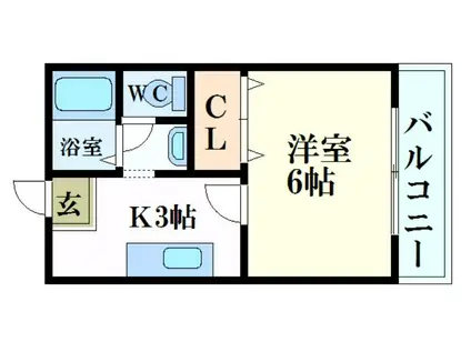 ＪＲ姫新線 余部駅 徒歩23分 2階建 築31年(1K/2階)の間取り写真