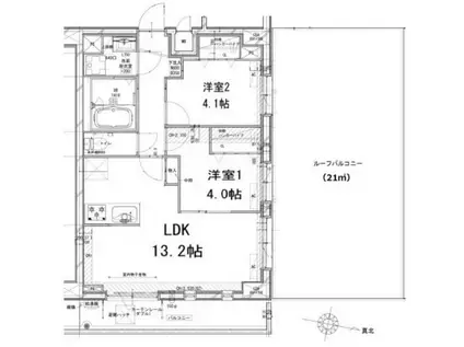 竹の塚2丁目M(2LDK/8階)の間取り写真