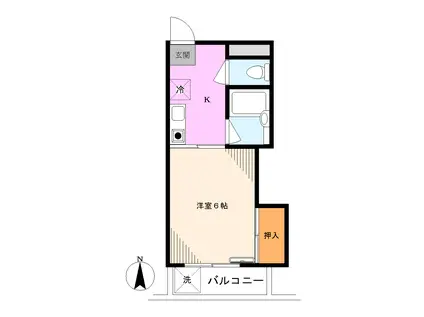 モンシャルム双葉(1K/2階)の間取り写真