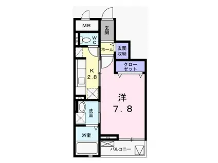 フィレールデュトラジャVII(1LDK/3階)の間取り写真