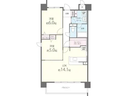 プリエールソシア(2LDK/3階)の間取り写真