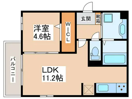 サウス AUBERGE(1LDK/3階)の間取り写真