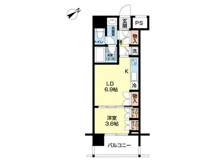 フィンチリーコート(1DK/8階)の間取り写真