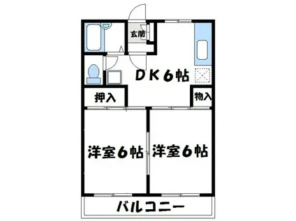 メゾン前田(2DK/1階)の間取り写真