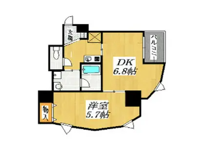 ナニワランド上本町(1DK/3階)の間取り写真