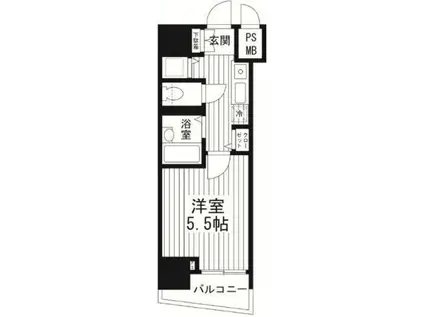 メインステージ日本橋小伝馬町(1K/11階)の間取り写真