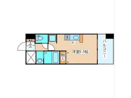 スクエア泉中央(ワンルーム/11階)の間取り写真