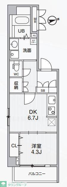 ALIVIS中野(1DK/3階)の間取り写真