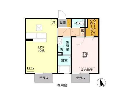 フォルトゥナート(1LDK/1階)の間取り写真