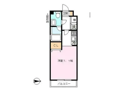 FOURTH AVENUE元住吉(1K/3階)の間取り写真
