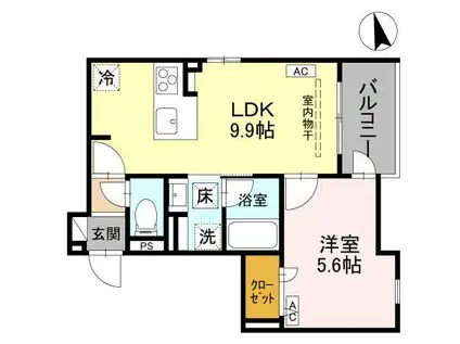 D-GRANDE桃井町(1LDK/1階)の間取り写真