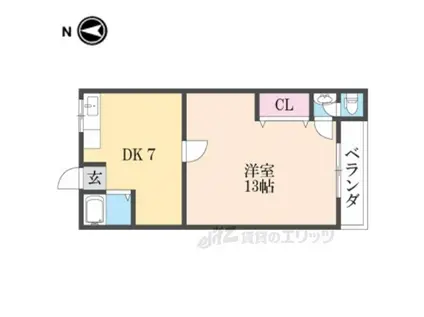 サンライズ恒榮(1DK/2階)の間取り写真