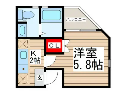 リーナII(1K/3階)の間取り写真